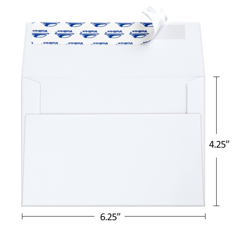 ValBox أظرف صور ValBox A4 100 عدد 4 x 6 أظرف ورق كرافت أبيض ذاتية الإغلاق لبطاقات 4x6، صور، حفلات زفاف، دعوات، حفلات استقبال المواليد، 4.25 x 6.25 بوصة (A4) - Image 2